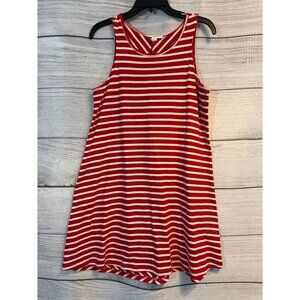 Beachlunchlounge Red & White Striped Sleeveless Dress S